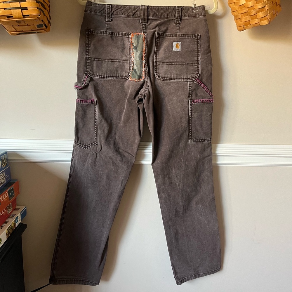 Carhartt Brown Pants with Pink Accents